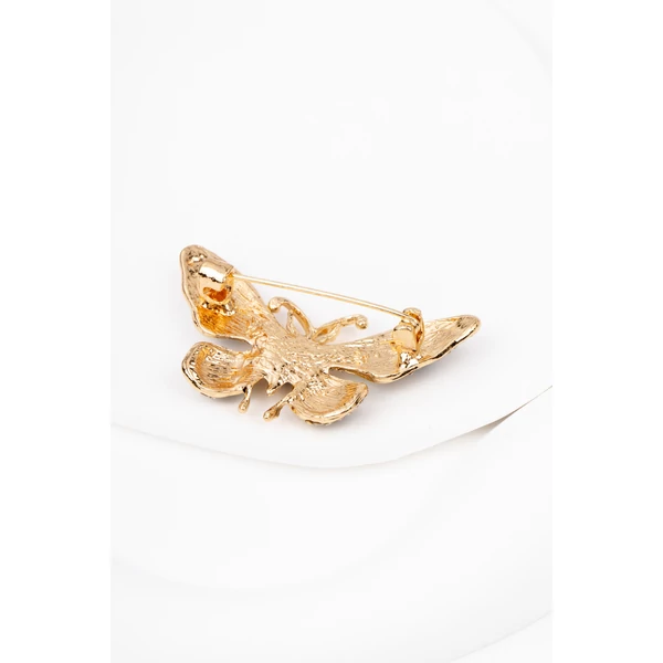 Többszínű Pillangó Alakú Strasszkövekkel Díszített Bross