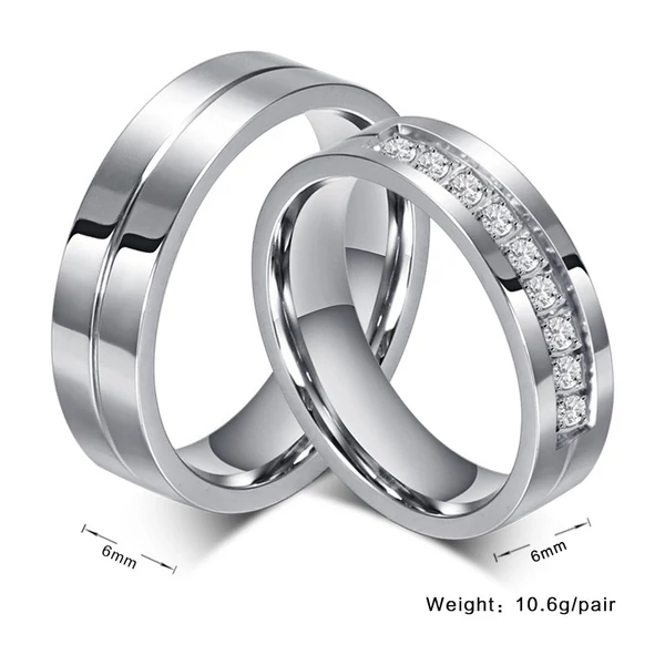 Ezüst Színű Rozsdamentes Acél Karikagyűrű Cirkónia Kővel - Női