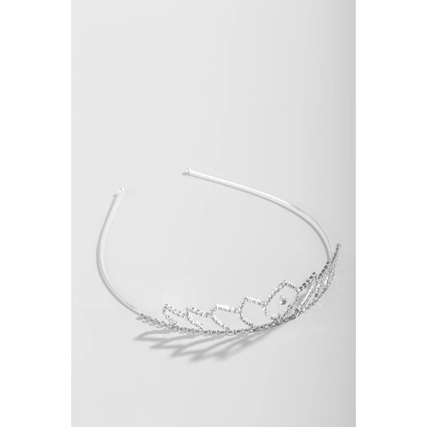 Ezüst Színű Strasszokkal Díszített Tiara
