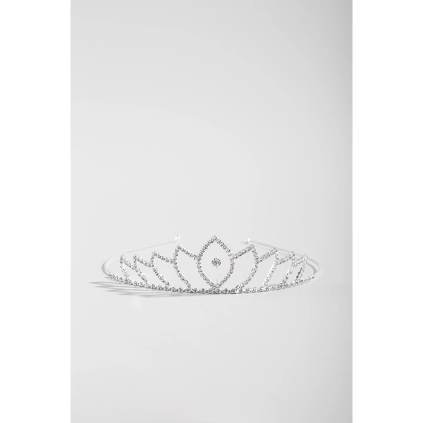 Ezüst Színű Strasszokkal Díszített Tiara
