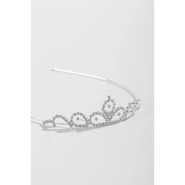 Ezüst Színű Strasszokkal Kirakott Tiara
