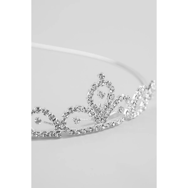 Ezüst Színű Strasszokkal Kirakott Tiara