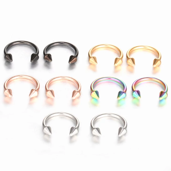 Fekete Rozsdamentes Acél Piercing -- 8 mm átmérővel
