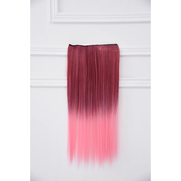 Rózsaszín Ombre Csatos Póthaj -- 60 cm