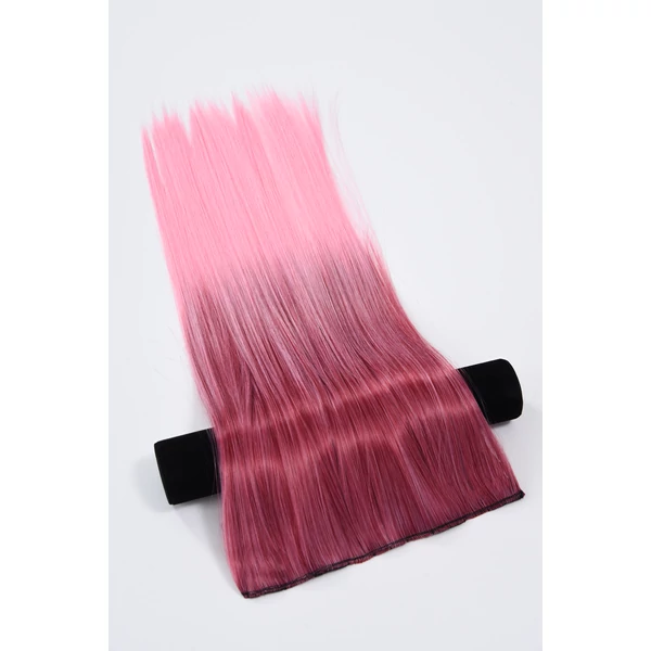 Rózsaszín Ombre Csatos Póthaj -- 60 cm
