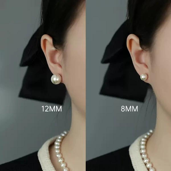 Ezüst Fülbevaló Kisméretű Tekla Gyönggyel -12mm