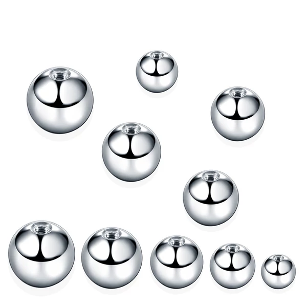 4 Darab Ezüst Színű Orvosi Acél Piercing Golyó 1,6 x 3 mm