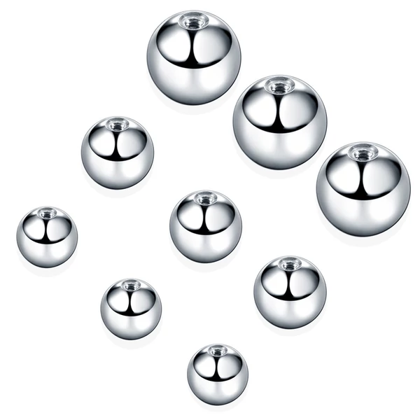 4 Darab Ezüst Színű Orvosi Acél Piercing Golyó 1,6 x 3 mm