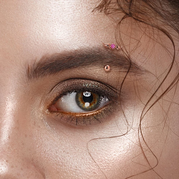 14 Karátos Arannyal Bevont Rózsaarany Színű Szárnyas  Piercing