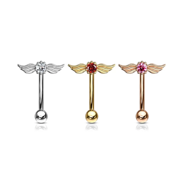 14 Karátos Arannyal Bevont Rózsaarany Színű Szárnyas  Piercing