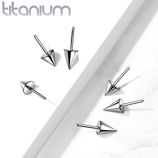 Ezüst Színű Titánium Hegyes Piercing 3 x 4 mm