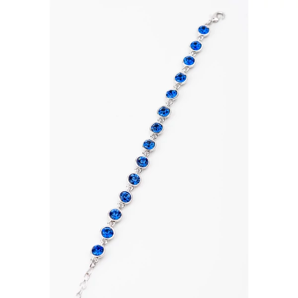 Kék Swarovski® Köves Nikkelmentes Fémből Készült Női Karkötő És Fülbevaló Szett
