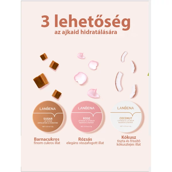 LANBENA Rózsavízes Hidratáló Ajakápoló