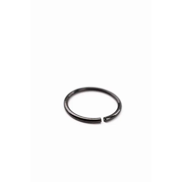 A & ONE Fekete Rozsdamentes Acél Karika Orr Piercing - 8 mm