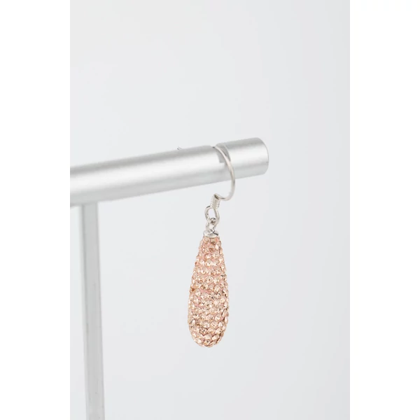 Swarovski Kövekkel Díszített S925 Bézs Lógós Fülbevaló