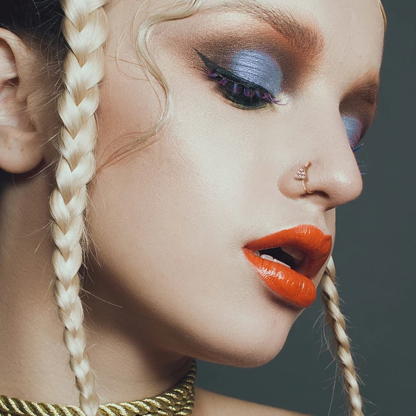 A & ONE Ezüst Színű 14 Karátos Arannyal Bevonat Karika Piercing Cirkónia Kövekkel