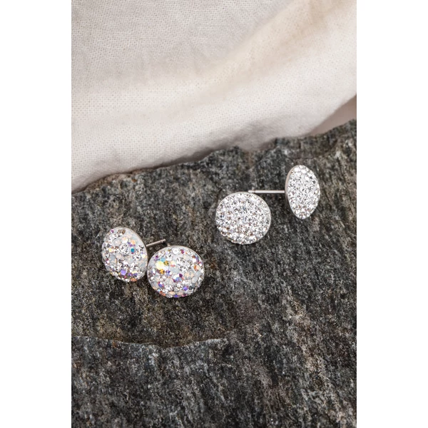 Csillogó Színes Swarovski Kövekkel Díszített Apró S925 Ezüst Fülbevaló
