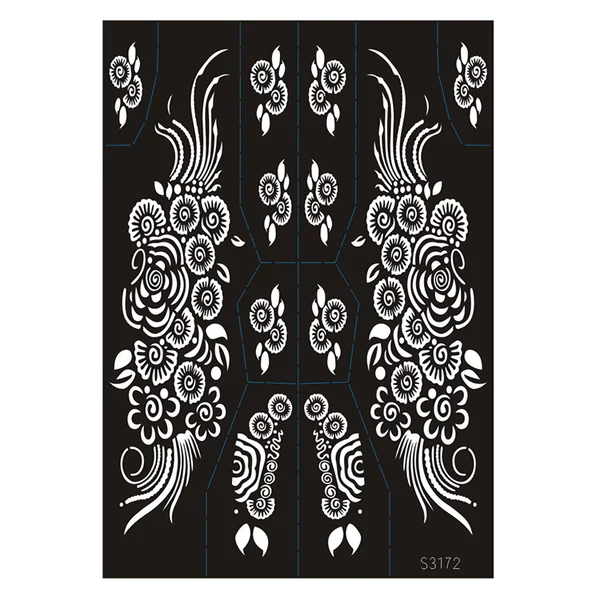 10Darabos Henna Sablon Virágos Motívumokkal
