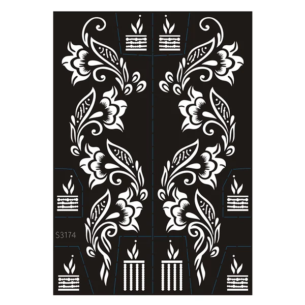 10 Darabos Henna Sablon Virágos És Leveles Motívumokkal