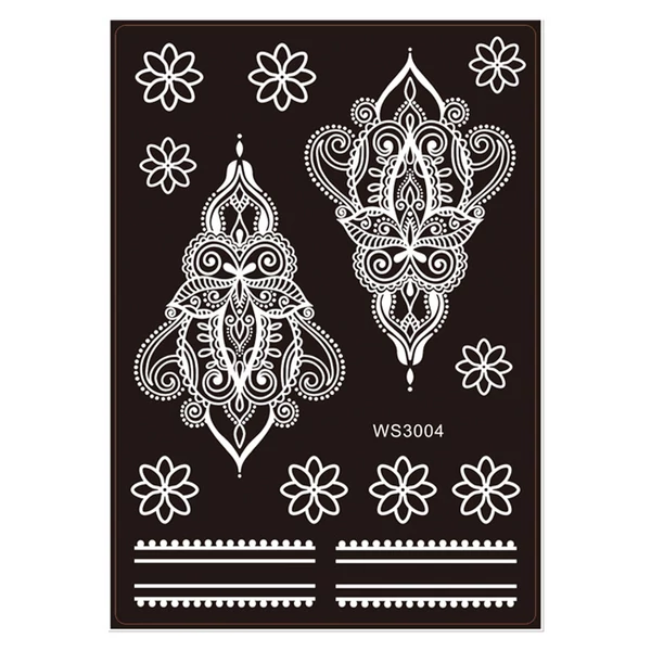 Virág És Nonfiguratív Mintázatú Henna Sablon