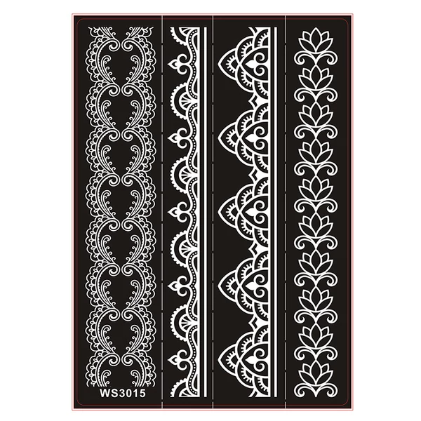 Lótusz És Nonfiguratív Mintázatú Henna Sablon