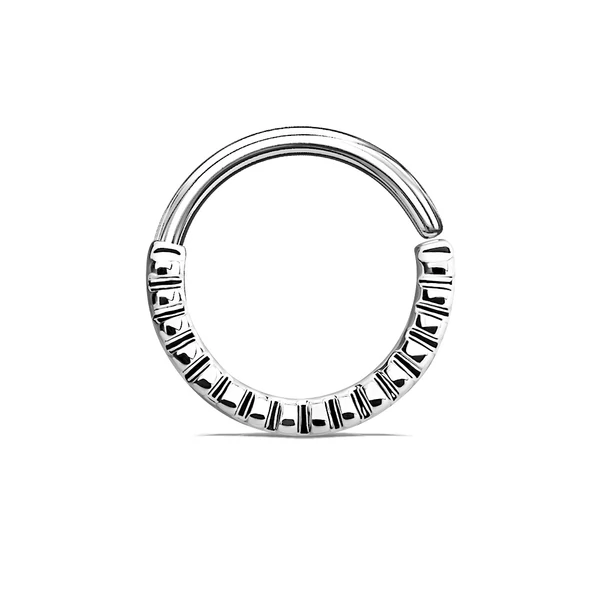 A & ONE Ezüst Színű Barázdás Karika Orr/Fül Piercing