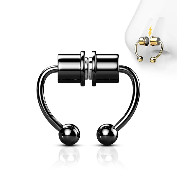 A & ONE Fekete 316L Orvosi Acél Mágneses Ál Septum Piercing