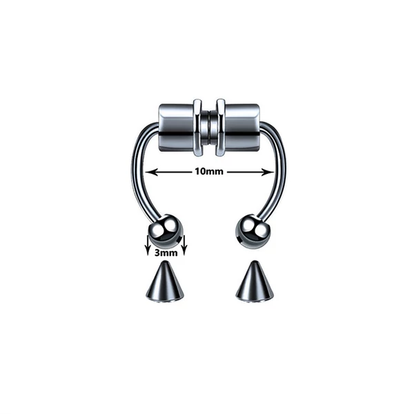 Ezüst Színű 316L Orvosi Acél Mágneses Ál Septum Piercing