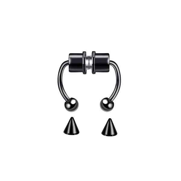 A & ONE Fekete 316L Orvosi Acél Mágneses Ál Septum Piercing