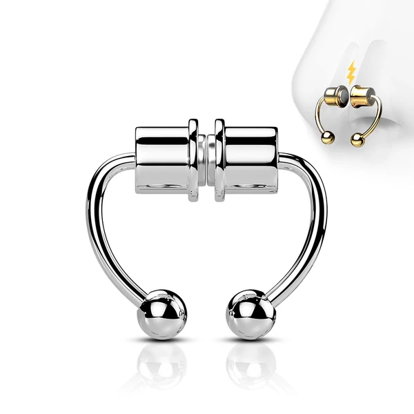 Ezüst Színű 316L Orvosi Acél Mágneses Ál Septum Piercing