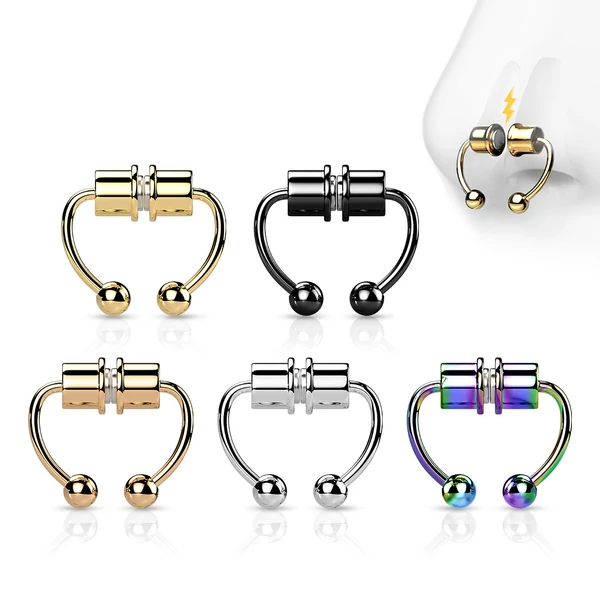 Ezüst Színű 316L Orvosi Acél Mágneses Ál Septum Piercing