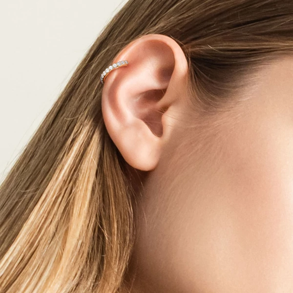 A & ONE Csillogó Rosegold Színű Sárgaréz Karika Orr/Fülpiercing