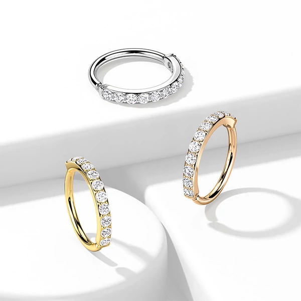A & ONE Csillogó Rosegold Színű Sárgaréz Karika Orr/Fülpiercing