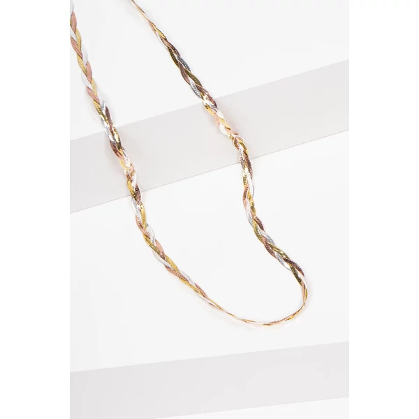 Arany-Rózsaarany-Ezüst Színű 3 Szálas S925 Ezüst Nyaklánc -50cm