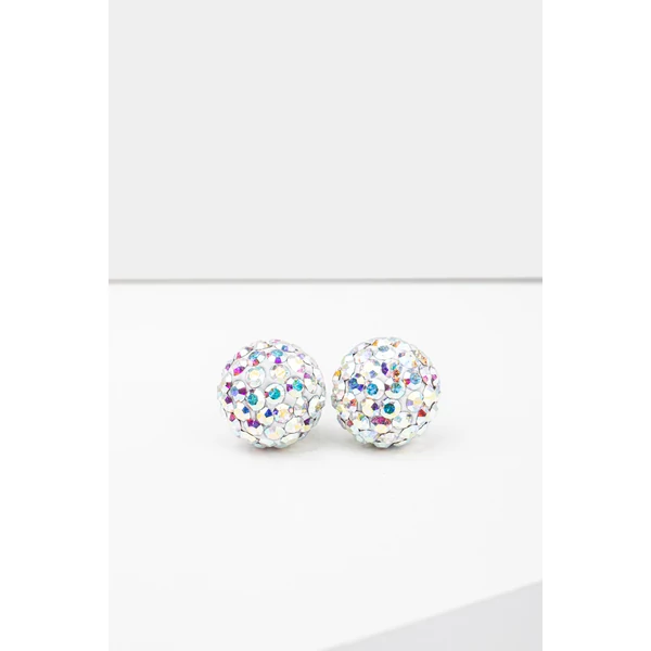 S925 Ezüst Gömb Fülbevaló Színjátszós Swarovski® Kövekkel