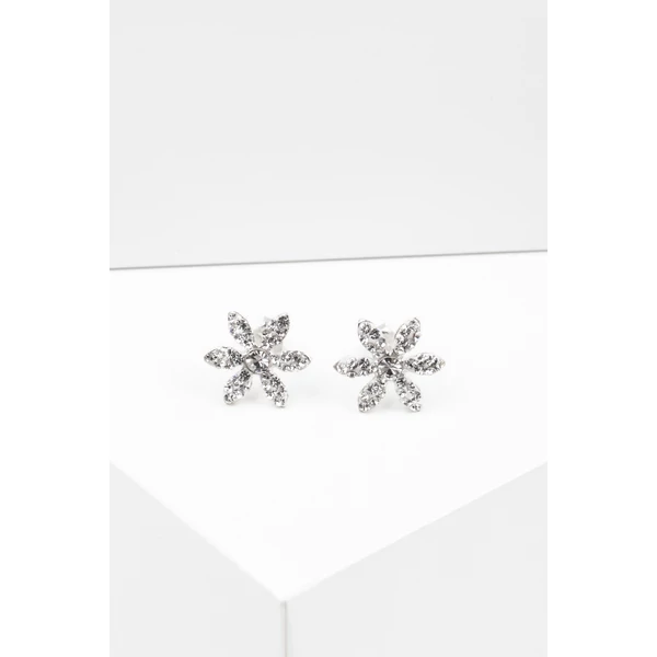 Swarovski Kövekkel Díszített Apró Virág Alakú S925 Ezüst Fülbevaló