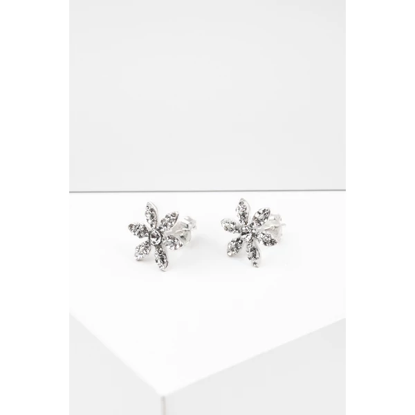 Swarovski Kövekkel Díszített Apró Virág Alakú S925 Ezüst Fülbevaló
