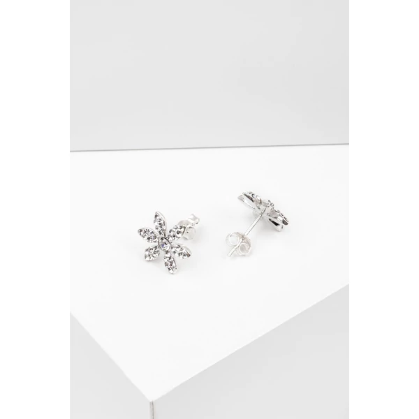 Swarovski Kövekkel Díszített Apró Virág Alakú S925 Ezüst Fülbevaló