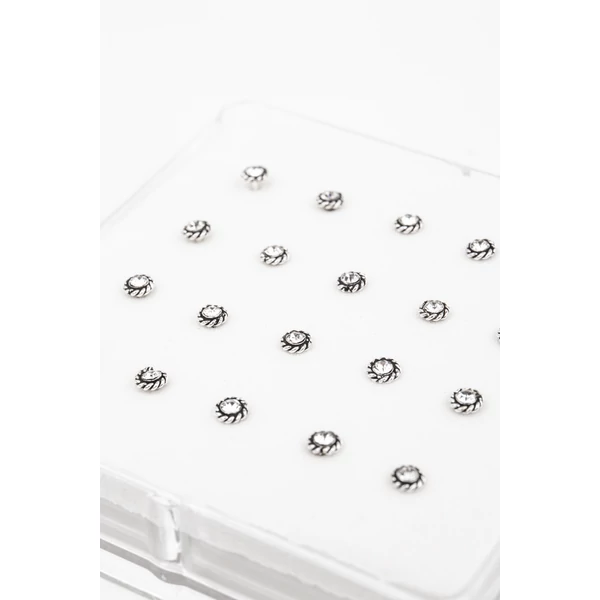 A & ONE S925 Ezüst Orr Piercing Csillogó Kővel Díszítve