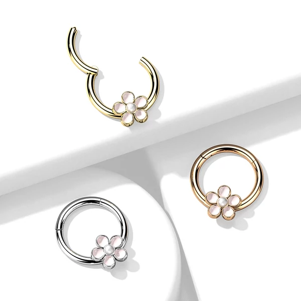 Rosegold 316L Orvosi Acél Orr- És Fülpiercing Apró Virággal
