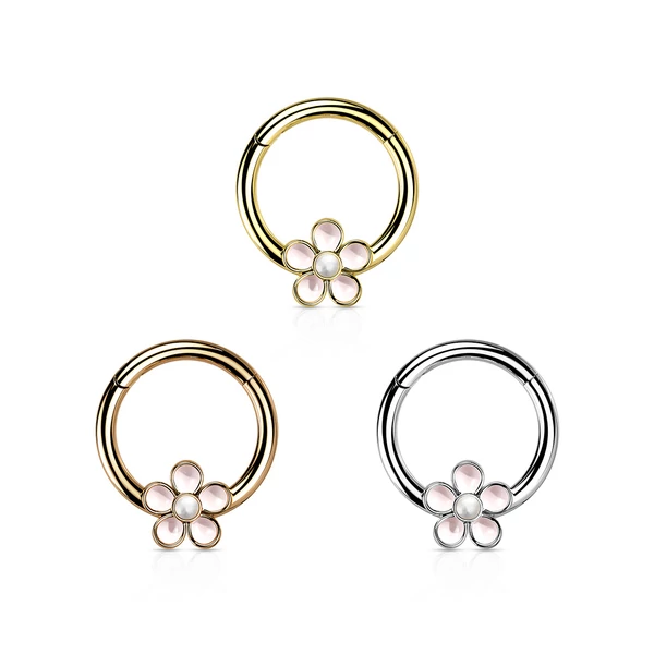 Rosegold 316L Orvosi Acél Orr- És Fülpiercing Apró Virággal