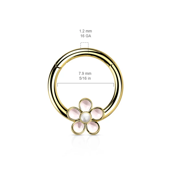 Rosegold 316L Orvosi Acél Orr- És Fülpiercing Apró Virággal