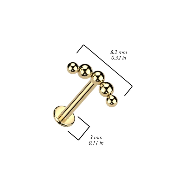 Ezüst Színű Egyenesszárú Titánium Labret Piercing
