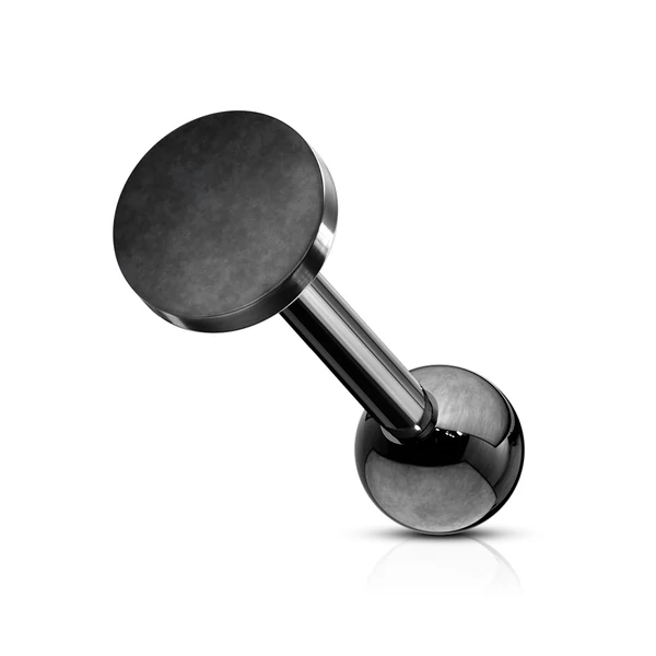 Fekete 316L Orvosi Acél Egyenesszárú Labret Piercing