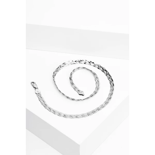 Fonott Szemekből Álló 3 Szálas S925 Ezüst Nyaklánc