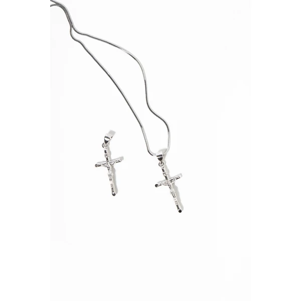 S925 Ezüst Nyaklánc Kereszt Alakú Medállal