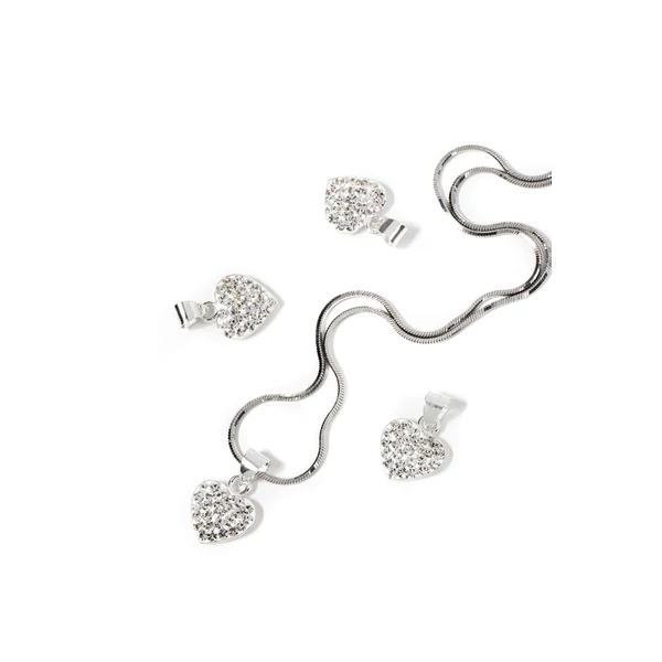 Szív Alakú S925 Ezüst Medál Swarovski Kövekkel