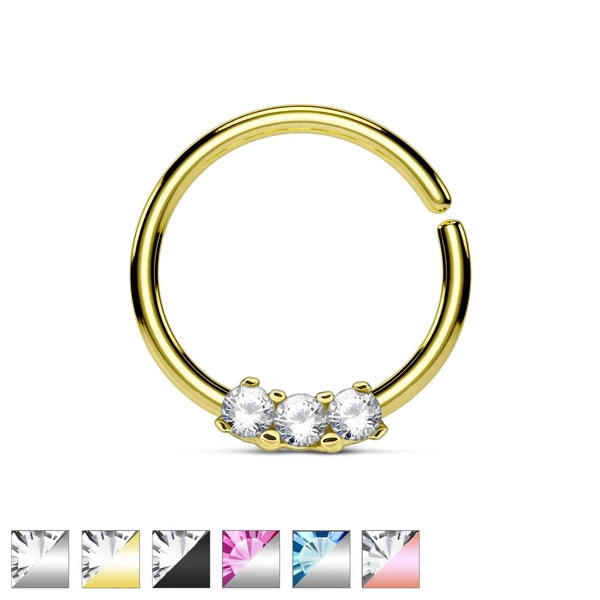 A & ONE Rosegold Színű 316L Orvosi Acél Karika Alakú Septum Piercing Cirkónia Kövekkel