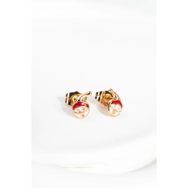 A & ONE Rozsdamentes Acél Arany Mikulásfej Alakú  Fülbevaló