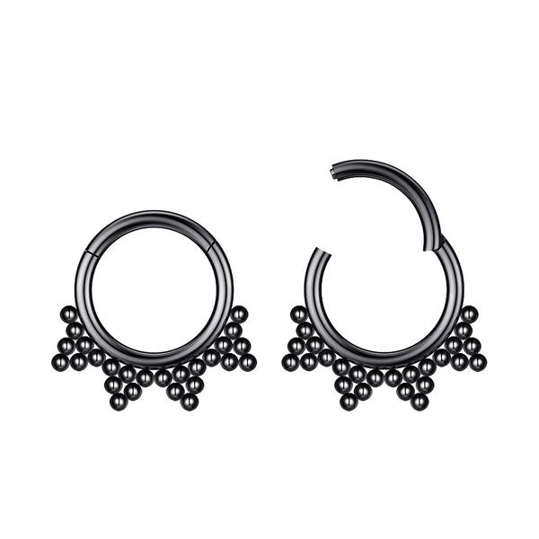 A & ONE Fekete Színű 316L Karika Orr/Fül Piercing